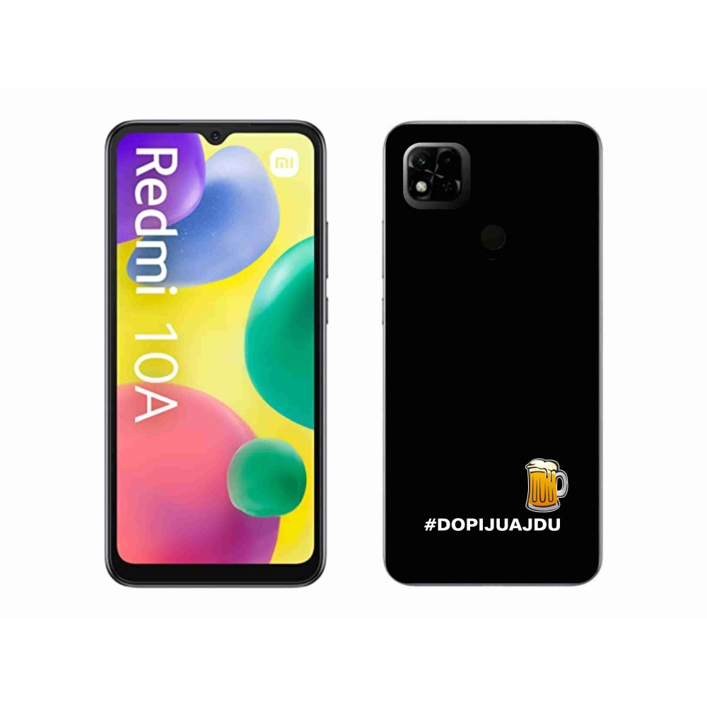 Gelový kryt mmCase na Xiaomi Redmi 10A - pivní motiv 1 černé pozadí