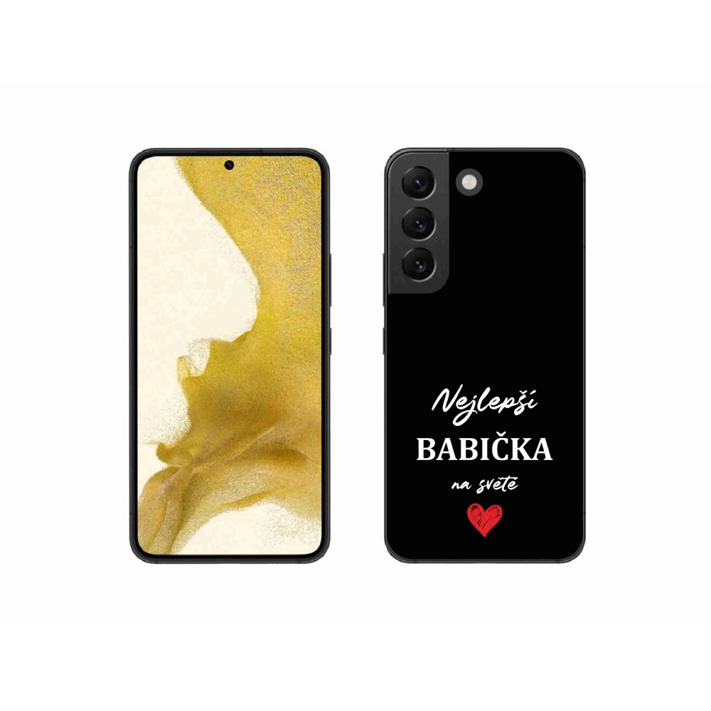 Gelový kryt mmCase na Samsung Galaxy S22 5G - nejlepší babička 1 černé pozadí