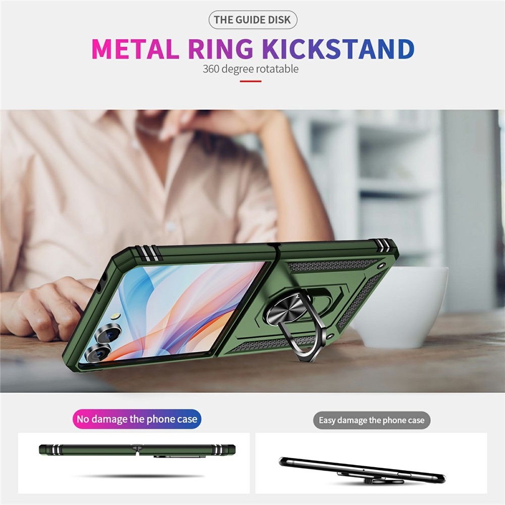Ring odolný kryt na Samsung Galaxy Z Flip7 5G - zelený