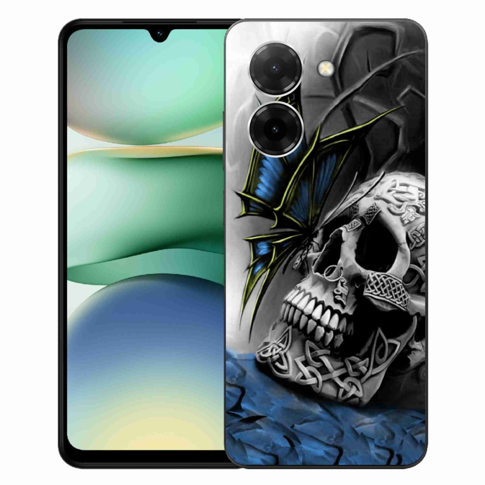 Gelový kryt mmCase na Xiaomi Redmi A5 (171.7x77.8x8.3mm) - motýl a lebka