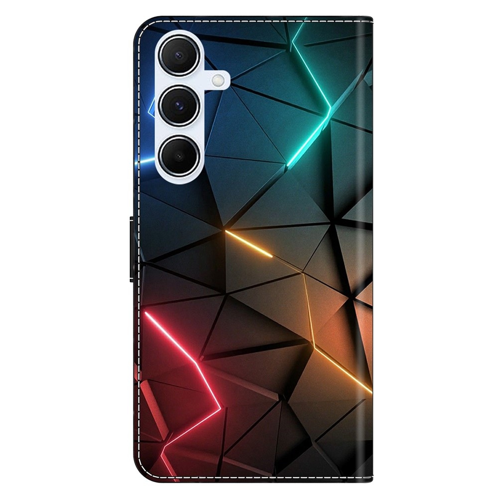 Firmly knížkové pouzdro na Samsung Galaxy A17 5G/A26 5G - neonové trojůhelníky