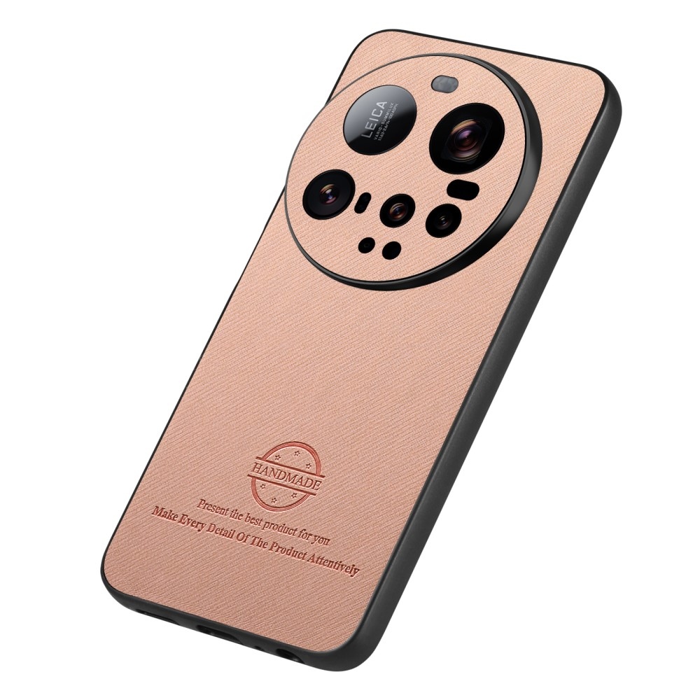 Crafted gelový obal s umělou kůží na Xiaomi 15 Ultra - růžový
