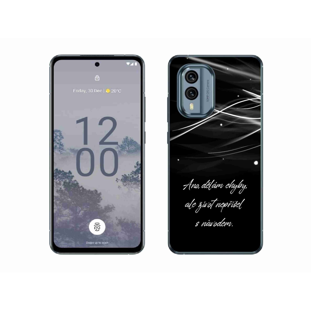 Gelový kryt mmCase na Nokia X30 5G - citát černé pozadí