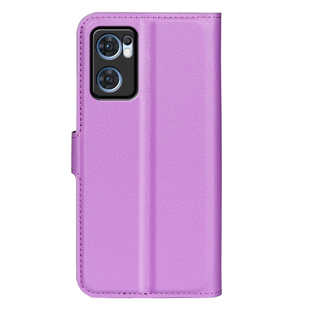 Litchi knížkové pouzdro na Oppo Find X5 Lite - fialové