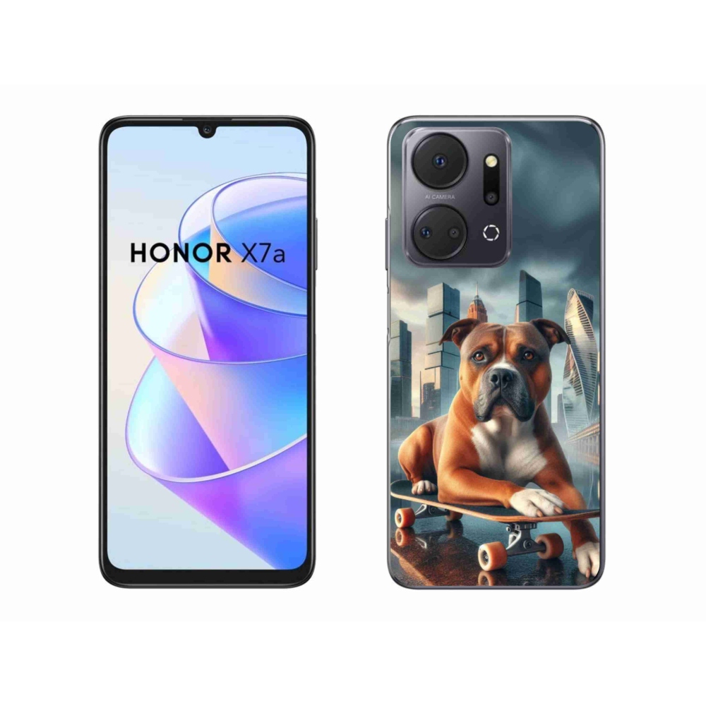 Gelový kryt mmCase na Honor X7a - pes na skateboardu