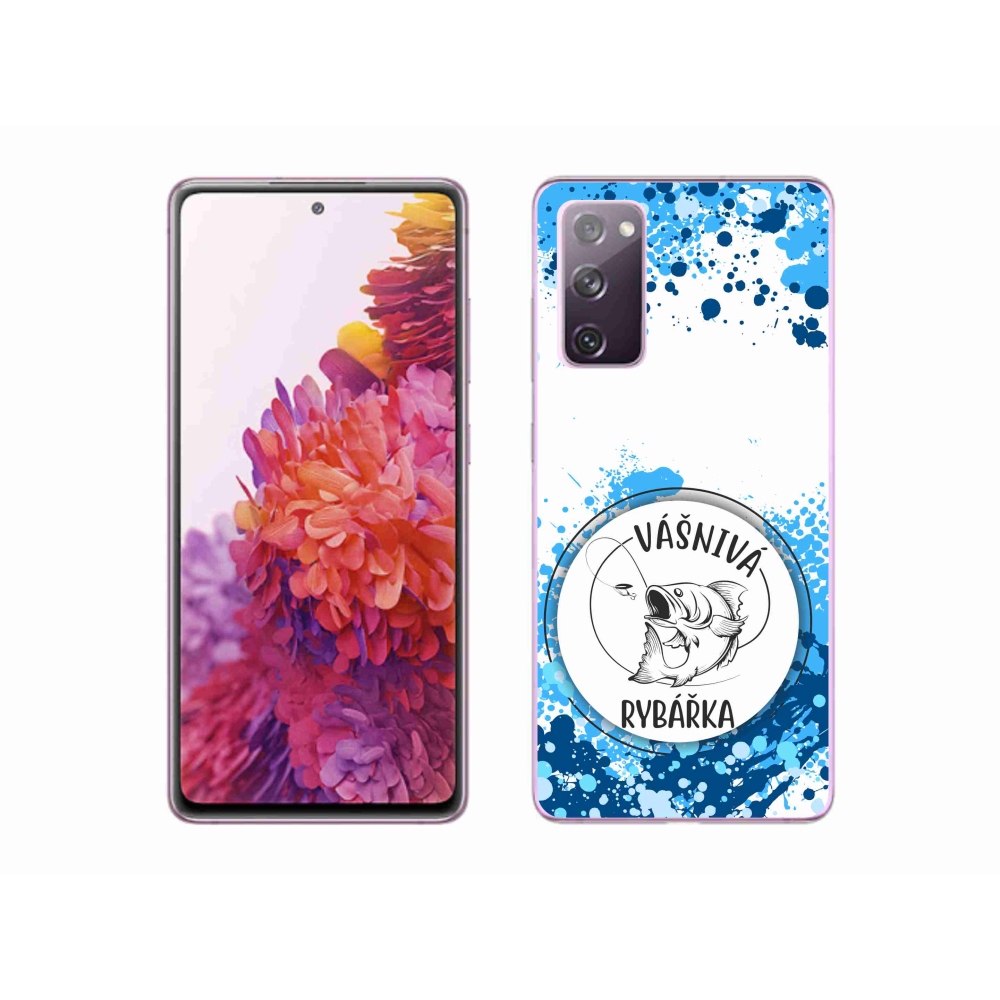 Gelový kryt mmCase na Samsung Galaxy S20 FE - vášnivá rybářka bílé pozadí