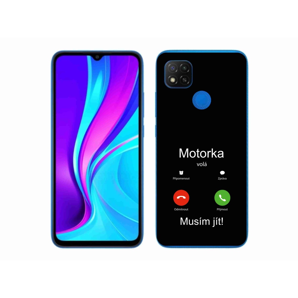 Gelový kryt mmCase na Xiaomi Redmi 9C - motorka volá černé pozadí