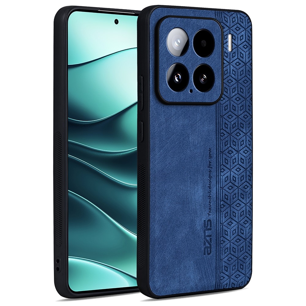 AZNS gelový obal potažený PU kůží pro mobil Xiaomi 15 - modrý