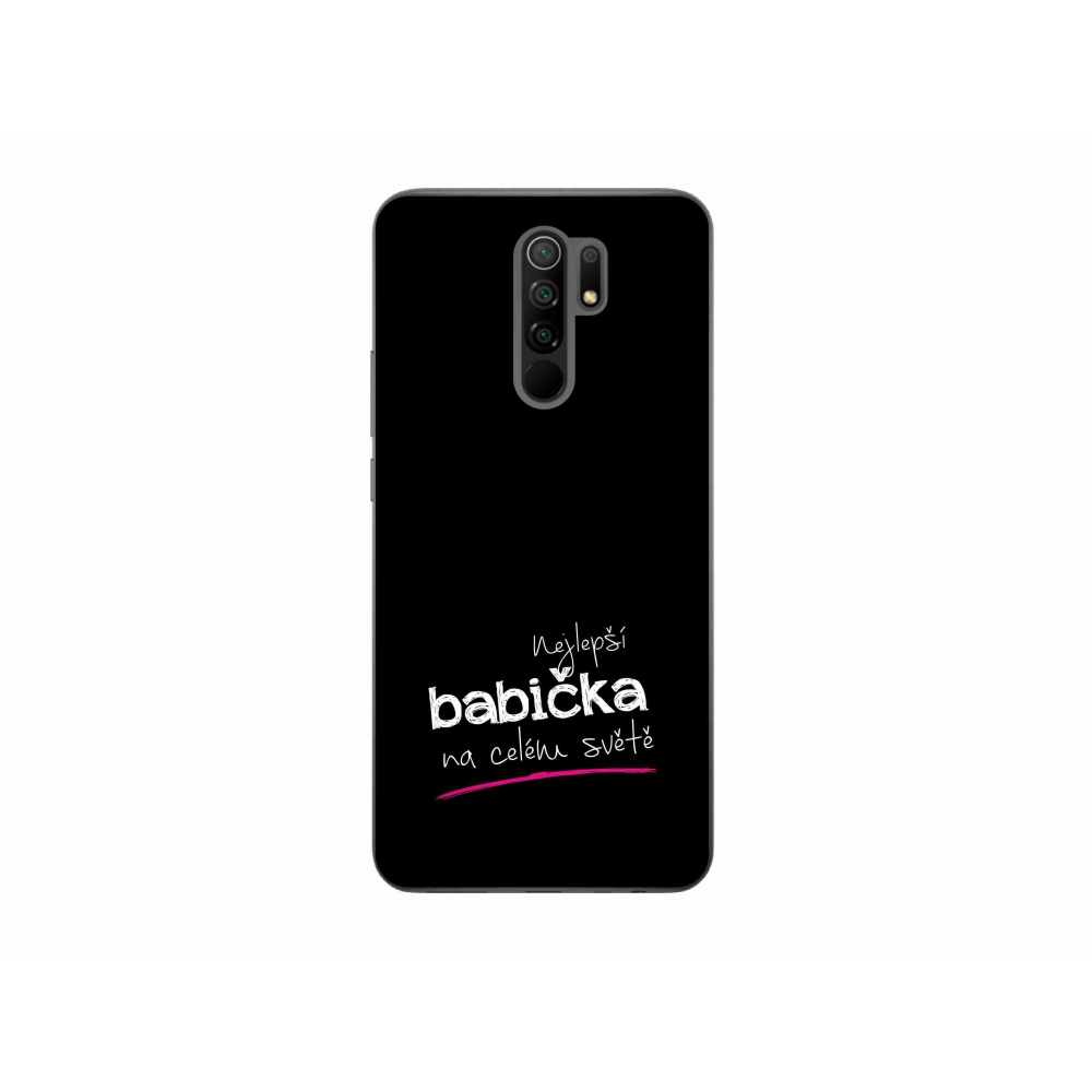 Gelový kryt mmCase na Xiaomi Redmi 9 - nejlepší babička 4 černé pozadí