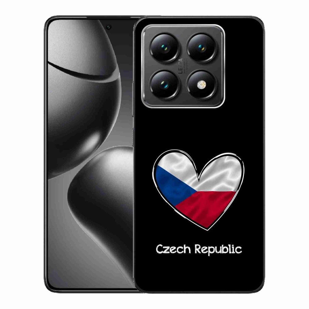 Gelový kryt mmCase na Xiaomi 14T - vlajka srdce černé pozadí