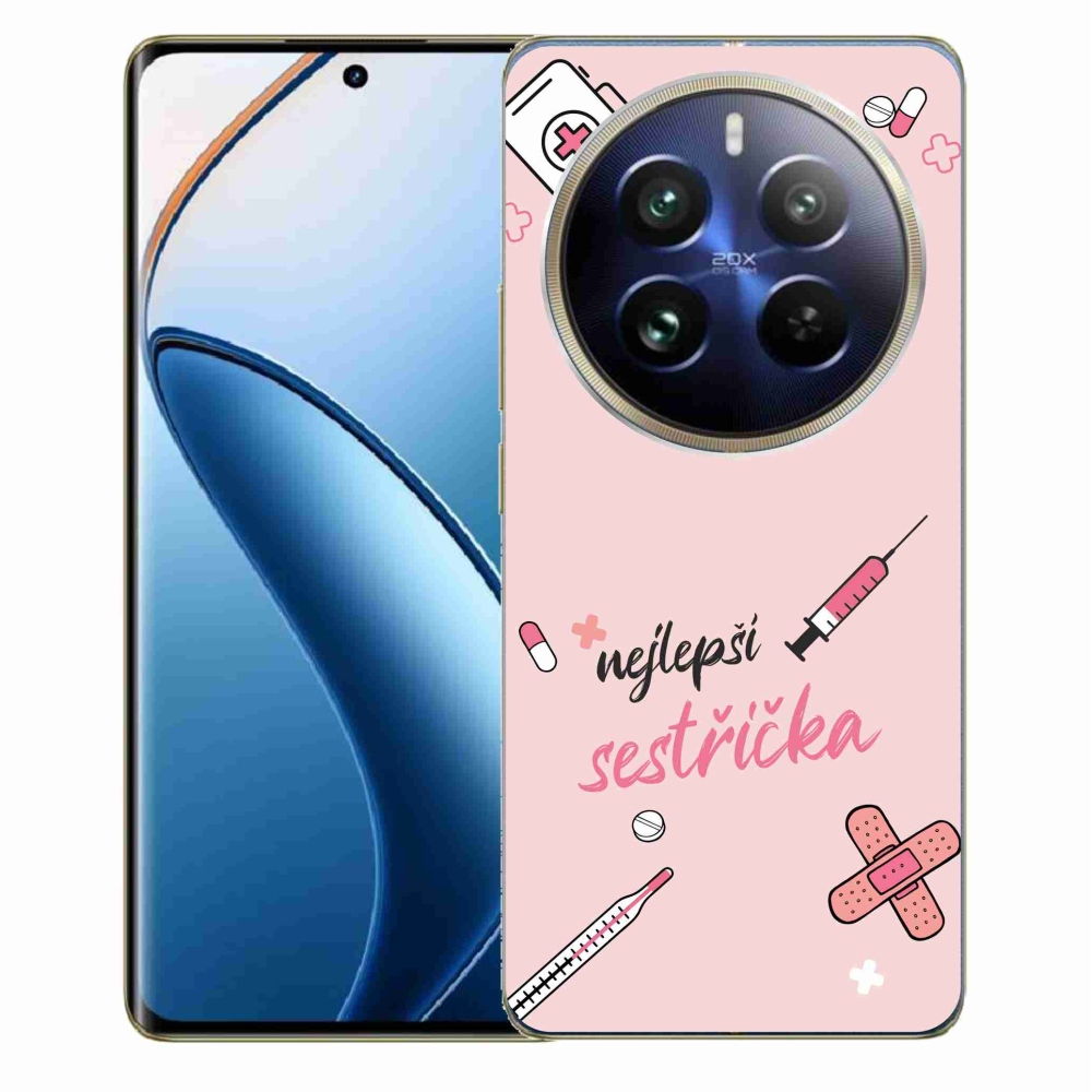 Gelový kryt mmCase na Realme 12 Pro 5G/12 Pro+ 5G - nejlepší sestřička růžové pozadí