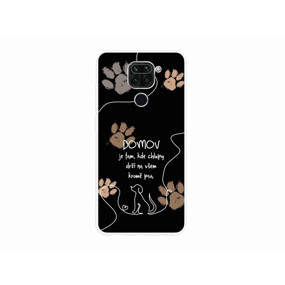 Gelový kryt mmCase na Xiaomi Redmi Note 9 - psí motiv černé pozadí