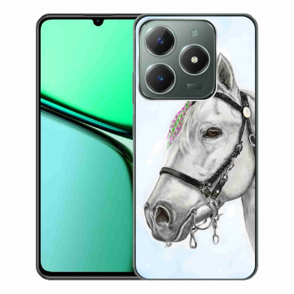 Gelový kryt mmCase na Realme C61 - bílý kůň 1