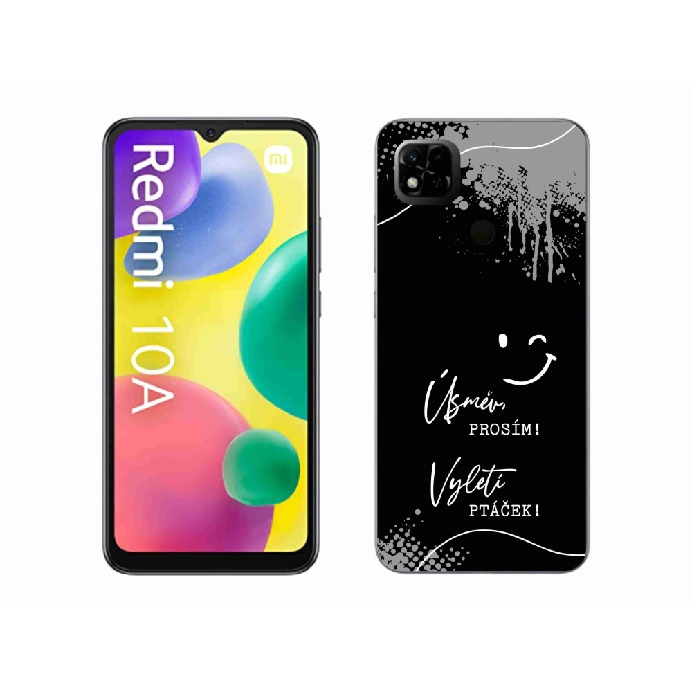 Gelový kryt mmCase na Xiaomi Redmi 10A - vtipný text 4 černé pozadí