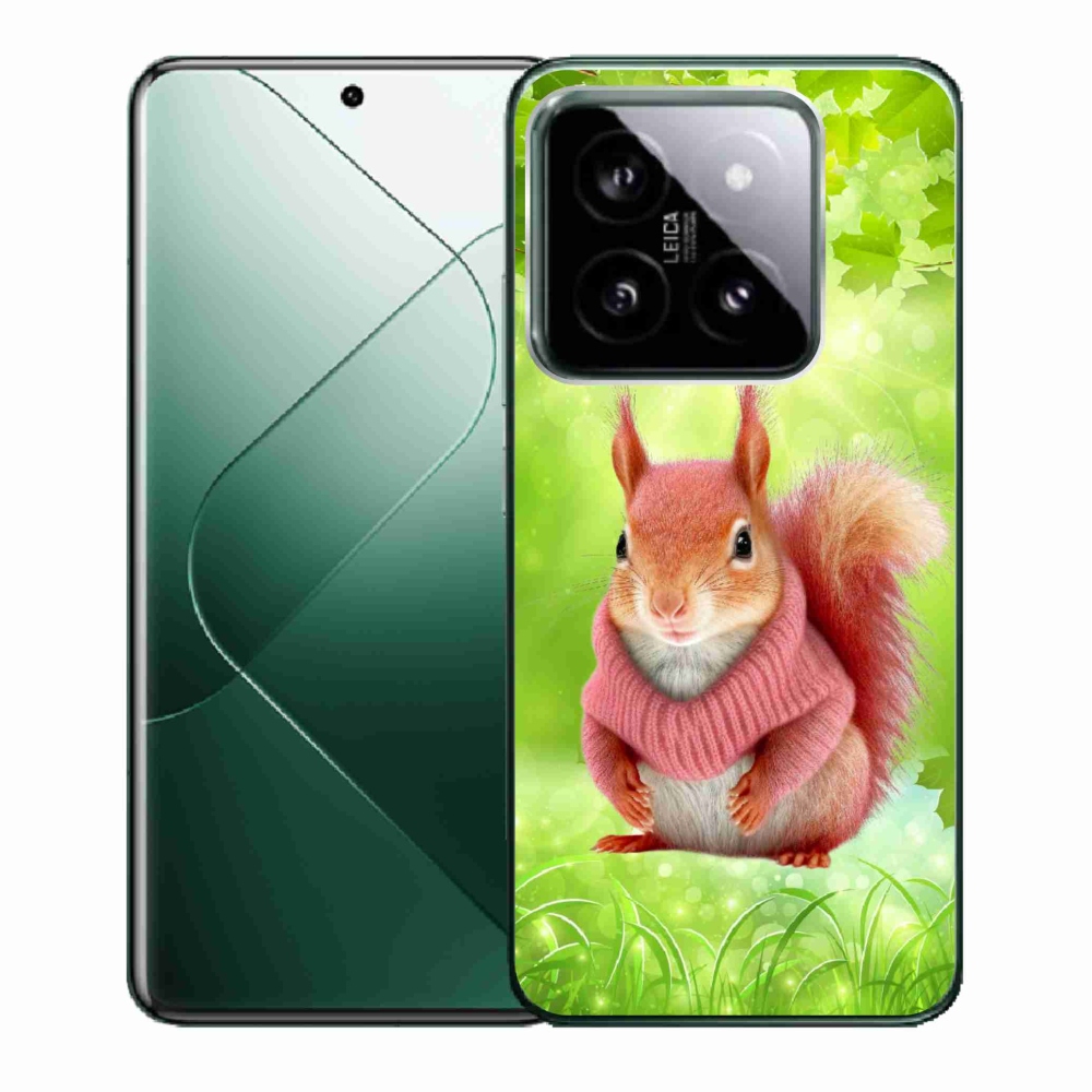 Gelový kryt mmCase na Xiaomi 14 - veverka ve svetru