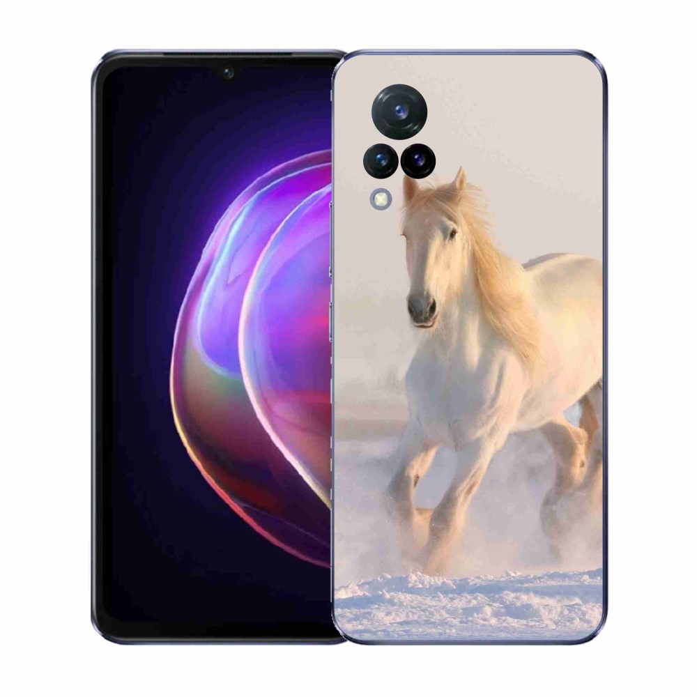 Gelový kryt mmCase na Vivo V21 4G/5G - kůň ve sněhu