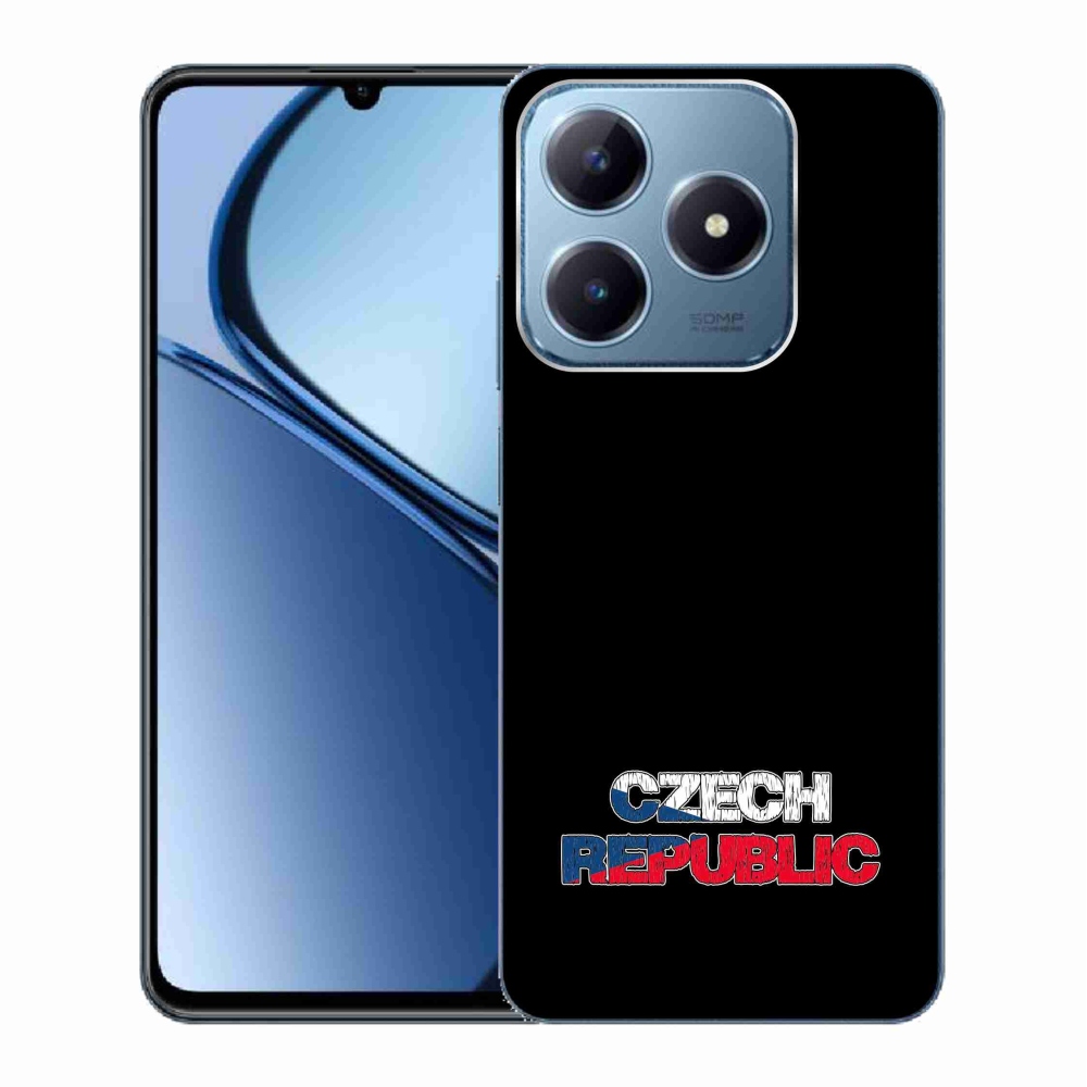 Gelový kryt mmCase na Realme C63 - Czech Republic černé pozadí
