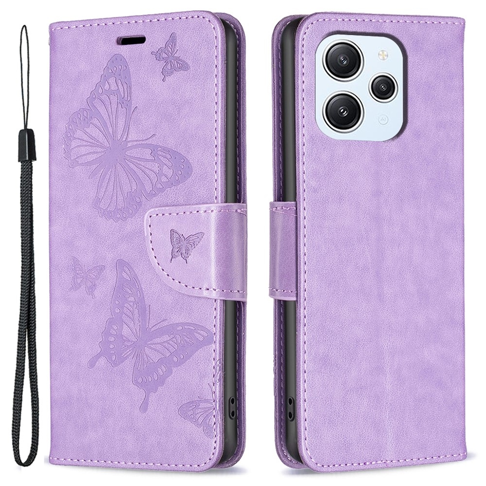 Butterfly knížkové pouzdro na Xiaomi Redmi 12 4G/5G - fialové