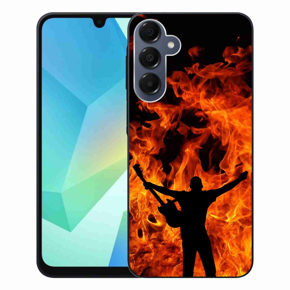 Gelový kryt mmCase na Samsung Galaxy A16 4G/5G - muzikant a oheň