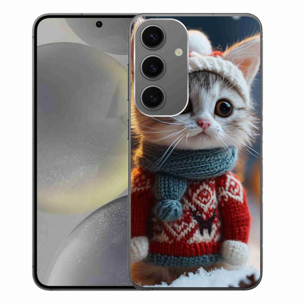 Gelový kryt mmCase na Samsung Galaxy S24+ - kotě ve svetru