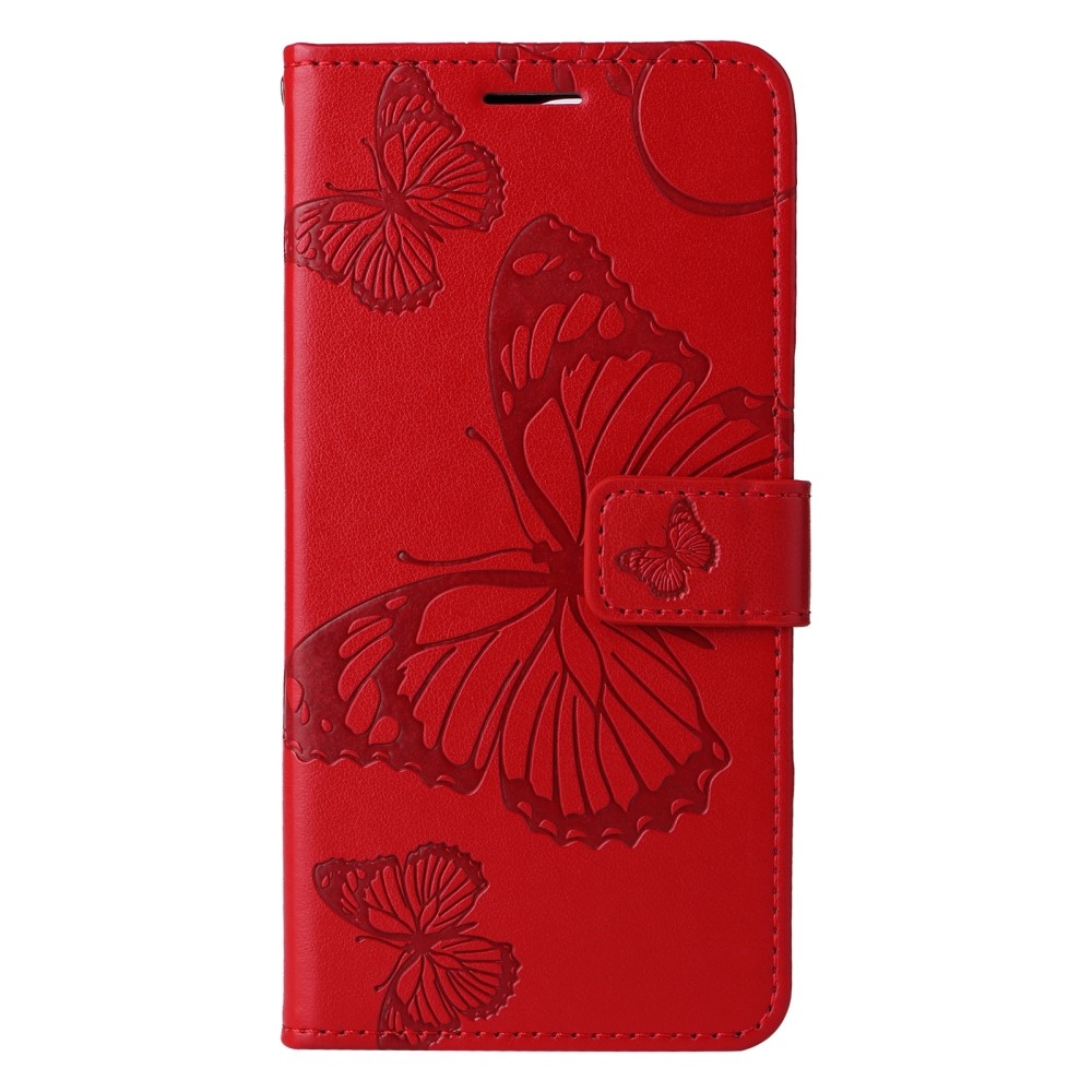 Big Butterfly knížkové pouzdro na iPhone 16e - červené