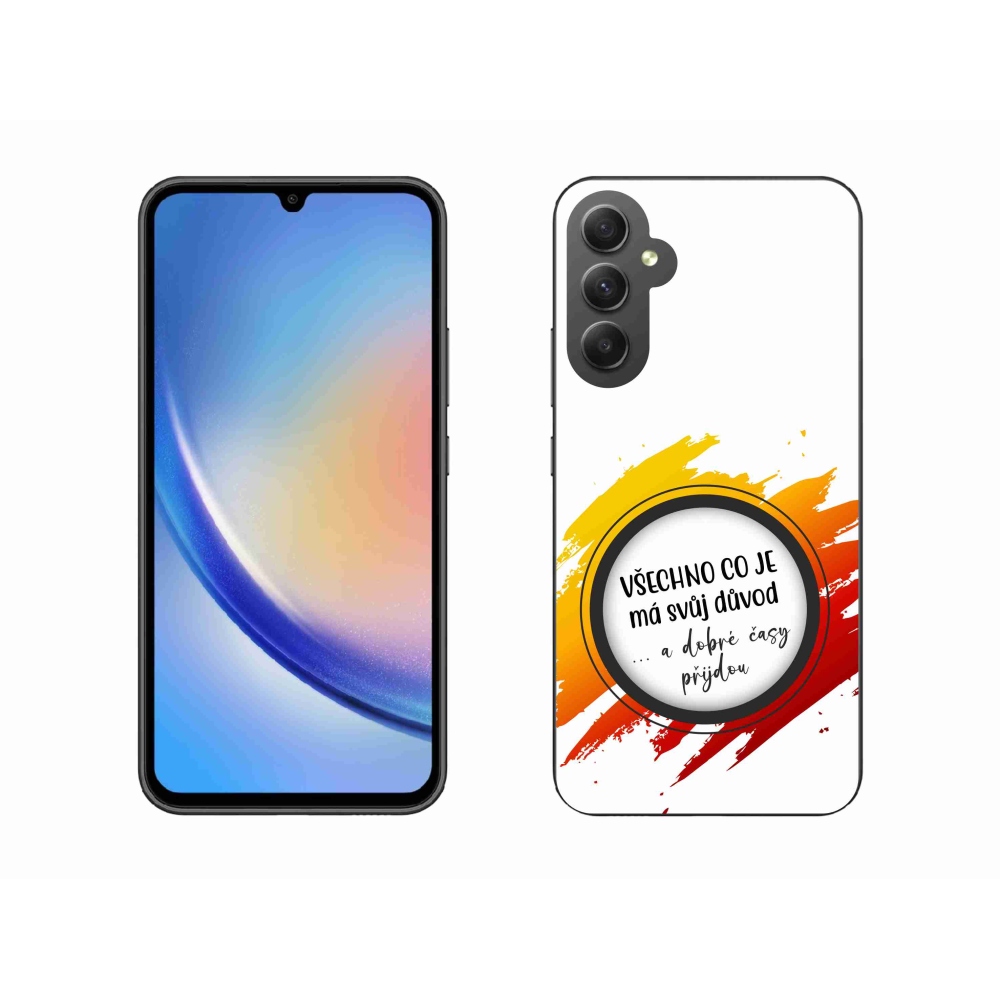 Gelový kryt mmCase na Samsung Galaxy A34 5G - citát 3 bílé pozadí