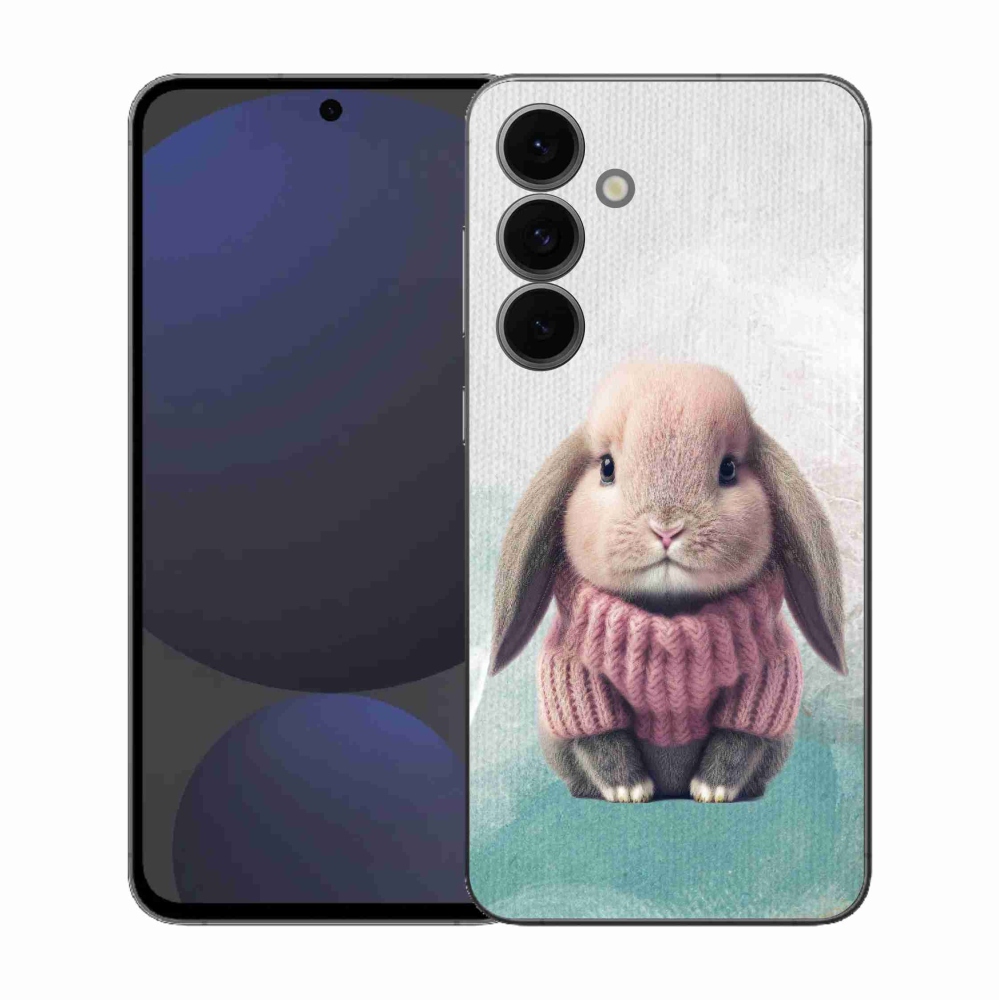 Gelový kryt mmCase na Samsung Galaxy S25 FE - králíček ve svetru