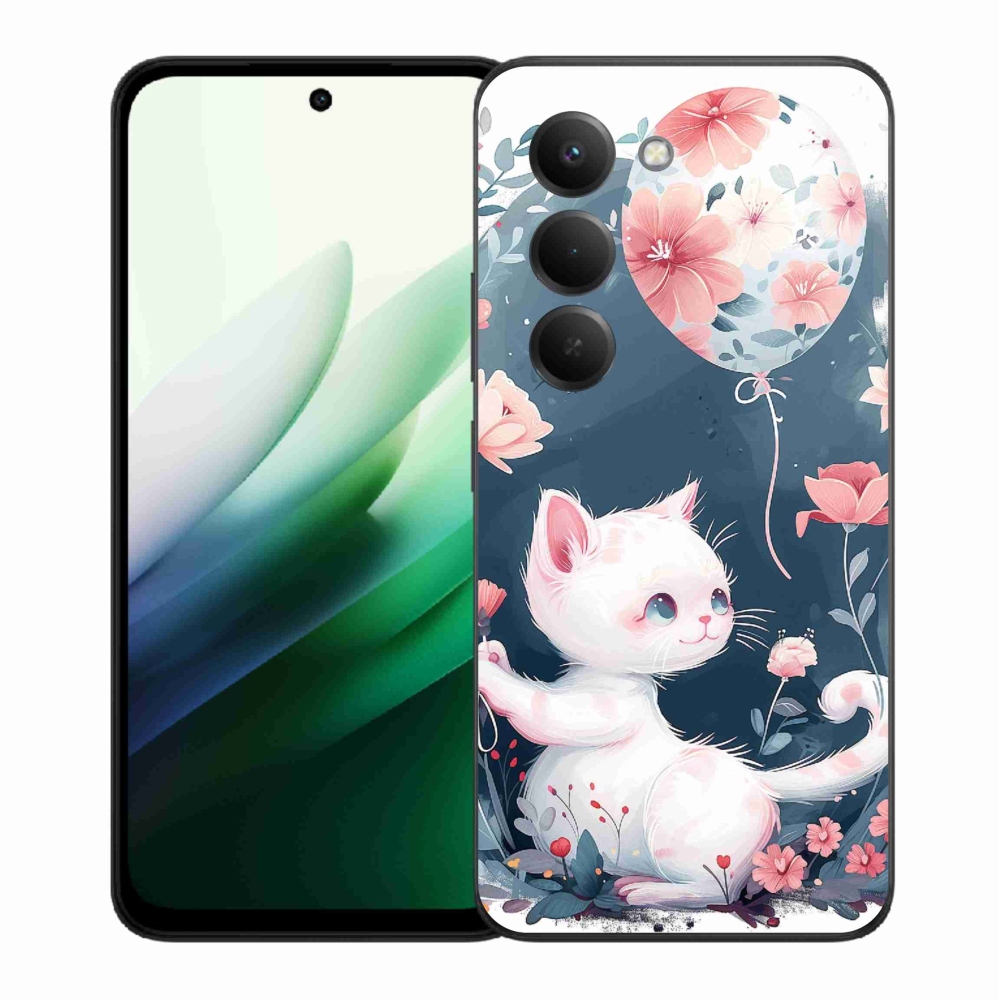 Gelový kryt mmCase na Xiaomi Redmi 15 5G (169mm) - kotě s balónkem