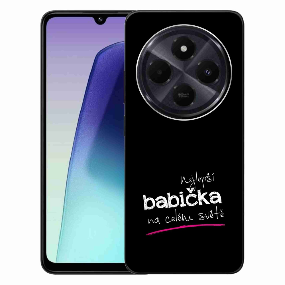 Gelový kryt mmCase na Xiaomi Redmi 14C/Poco C75 - nejlepší babička 4 černé pozadí