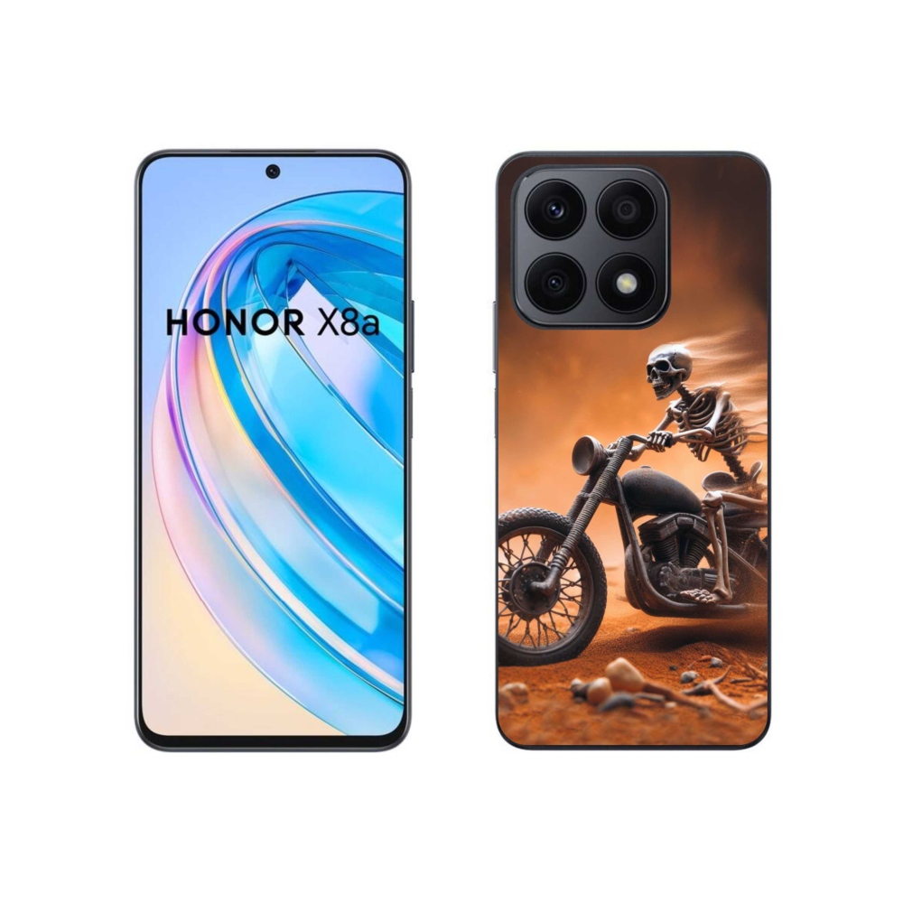 Gelový kryt mmCase na Honor X8a - kostra na motorce