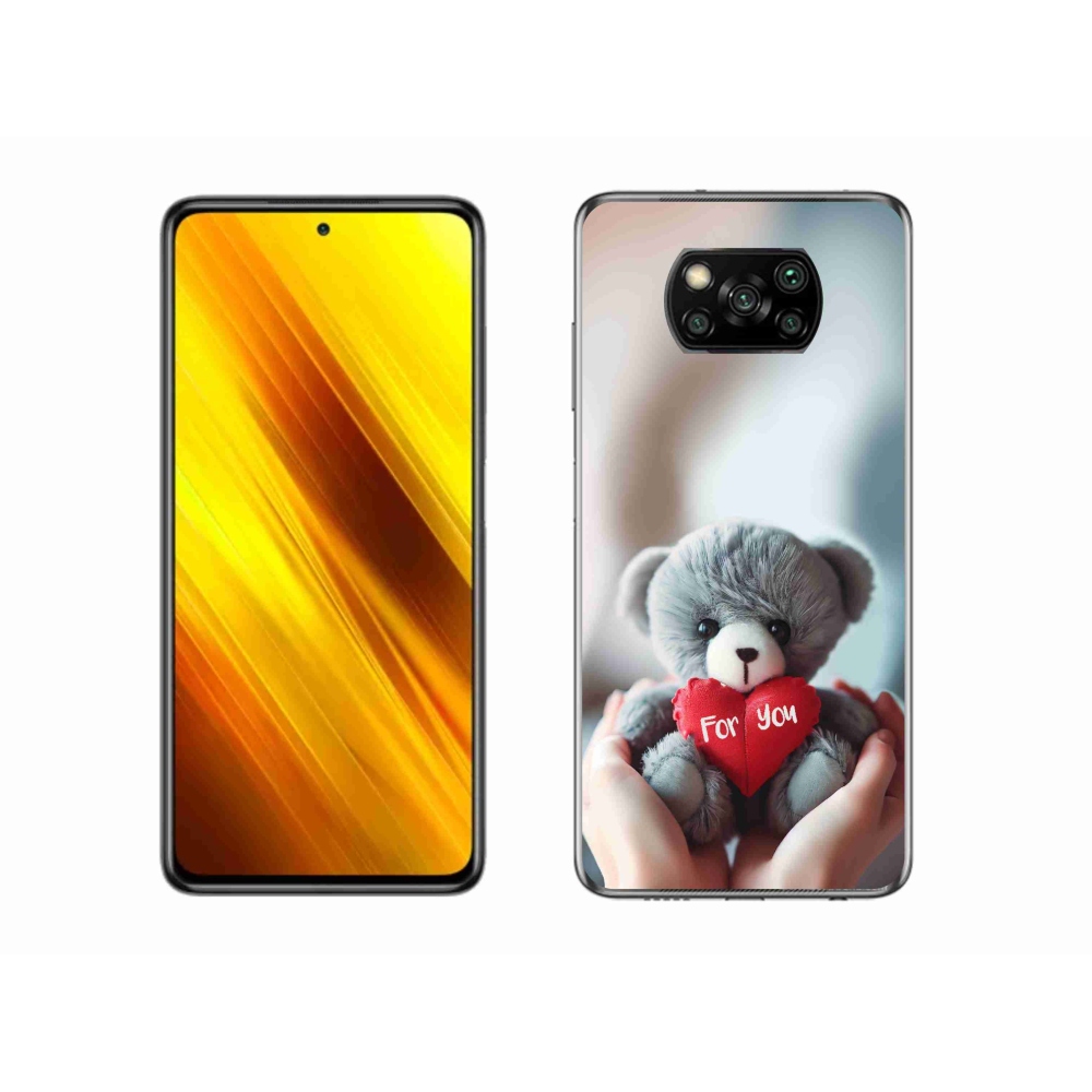 Gelový kryt mmCase na Xiaomi Poco X3 - medvídek pro zamilované
