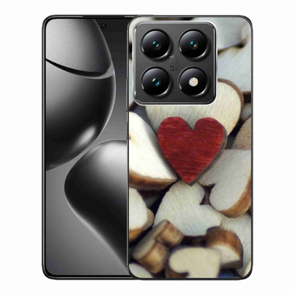 Gelový kryt mmCase na Xiaomi 14T Pro - gravírované červené srdce 