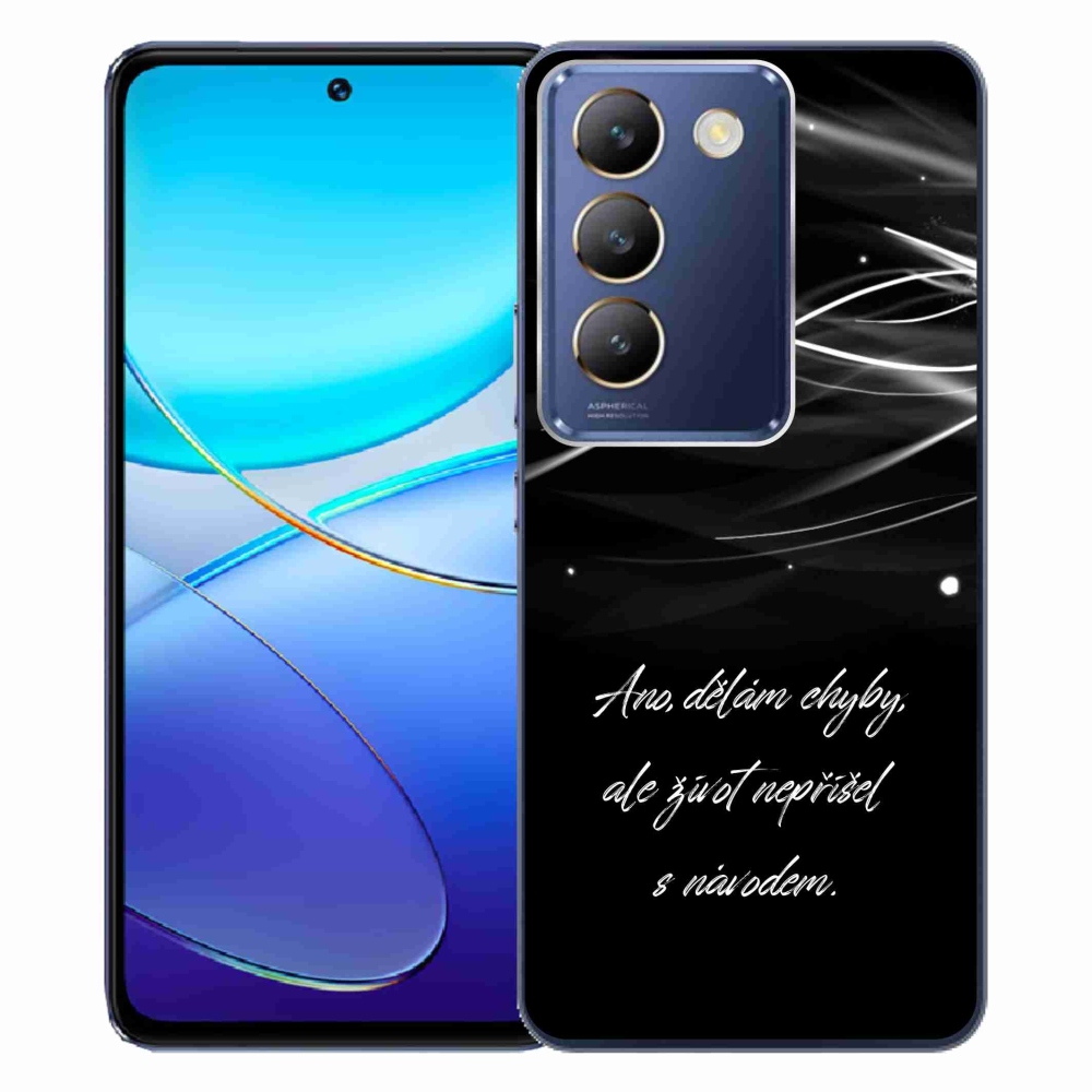 Gelový kryt mmCase na Vivo V40 SE 4G/5G - citát černé pozadí