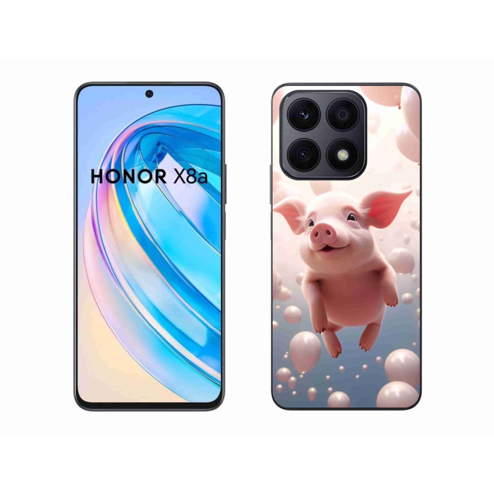 Gelový kryt mmCase na Honor X8a - prasátko s balónky