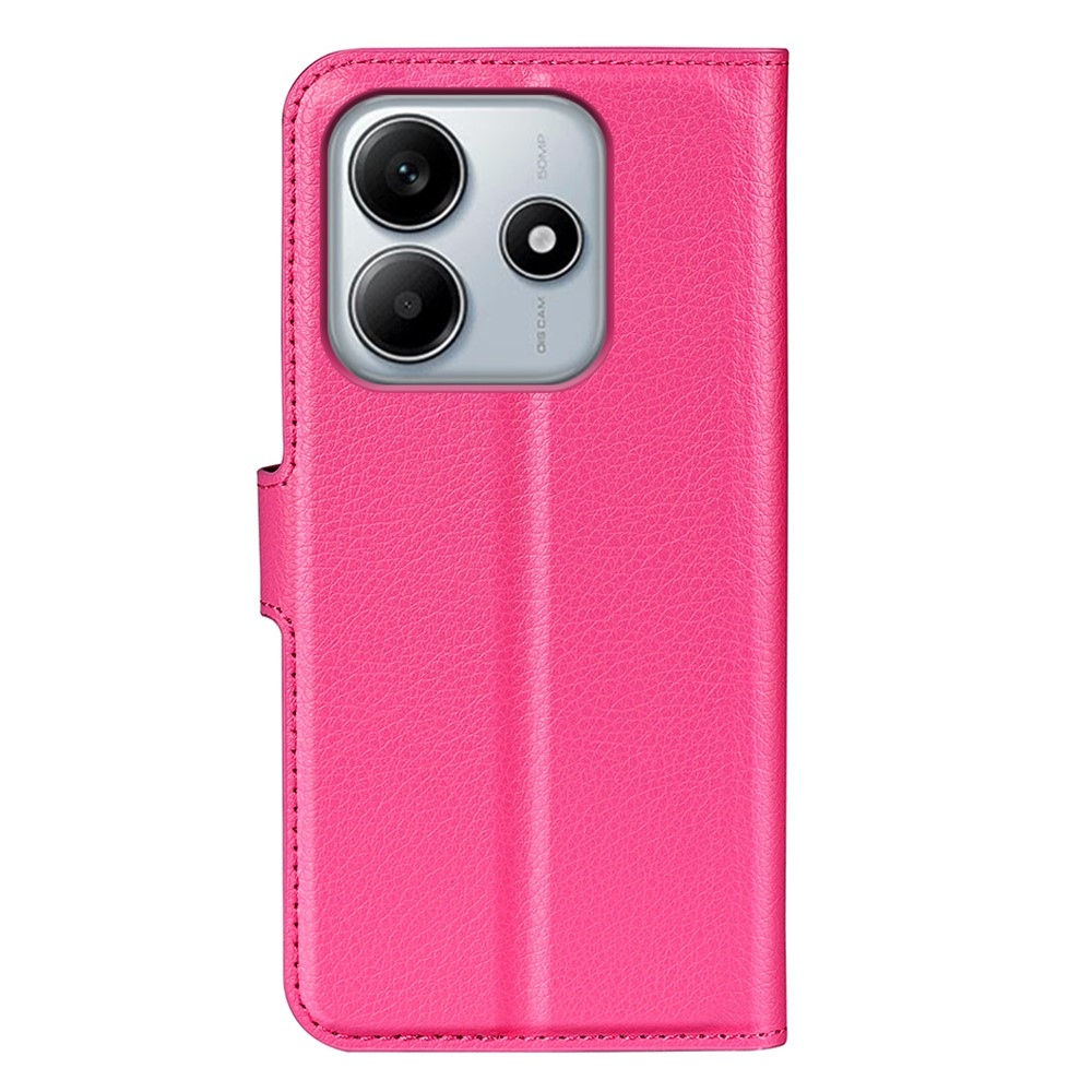 Litchi knížkové pouzdro na Xiaomi Redmi Note 14 5G - rose