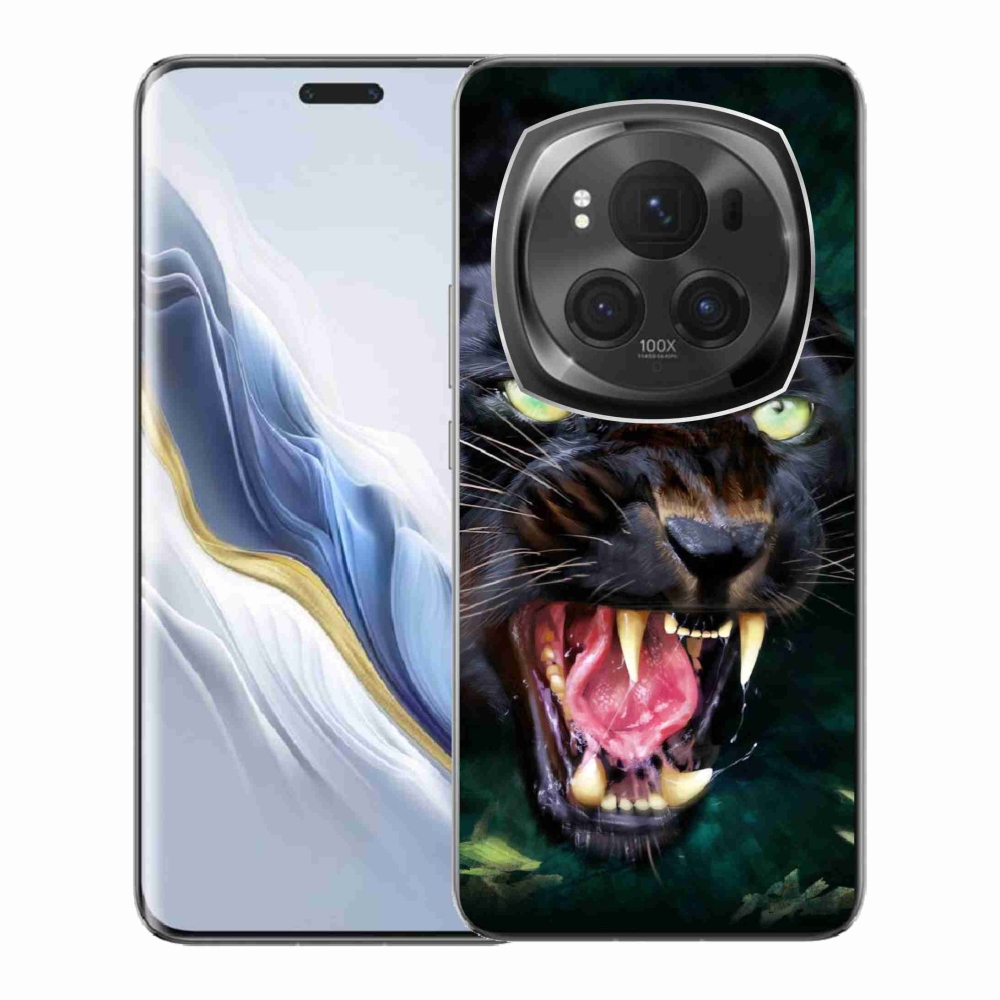 Gelový kryt mmCase na Honor Magic 6 Pro 5G - rozzuřený černý panter