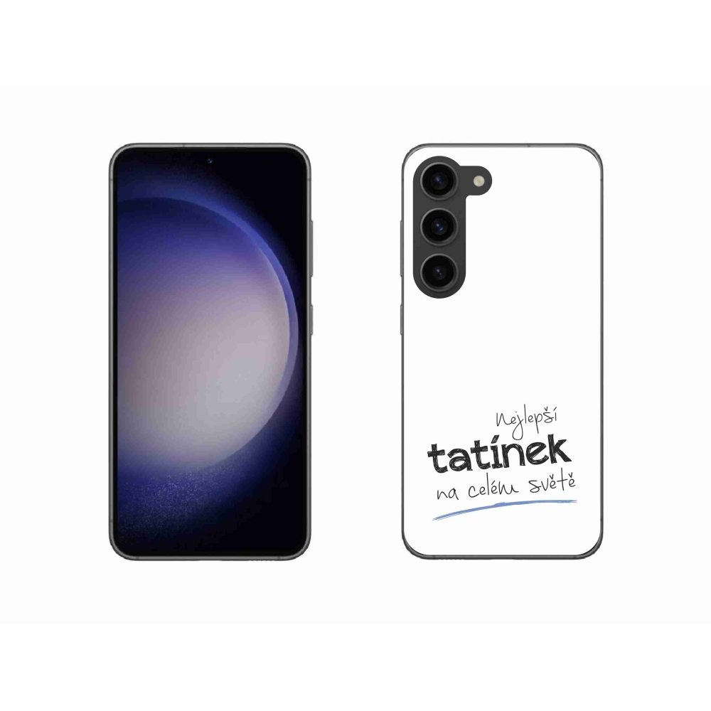 Gelový kryt mmCase na Samsung Galaxy S23 5G - nejlepší tatínek 4 bílé pozadí