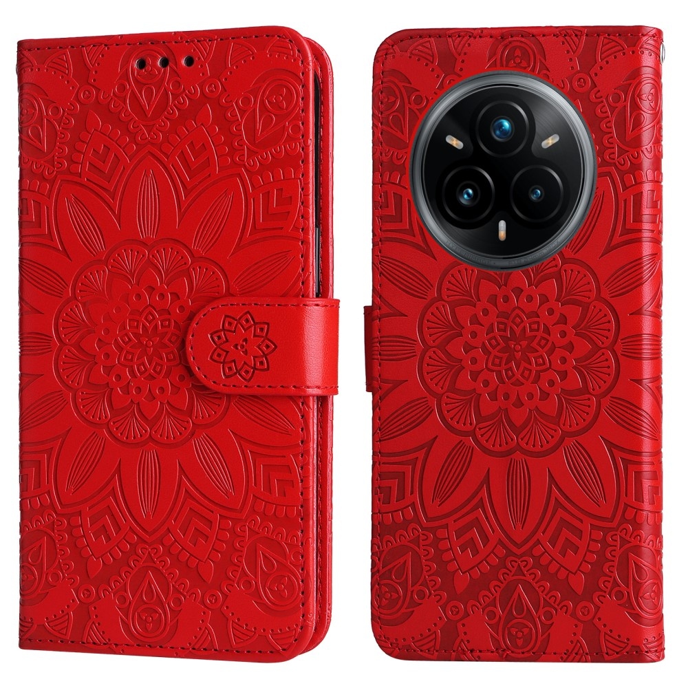 Sunflower knížkové pouzdro na Realme 14 Pro+ 5G - červené