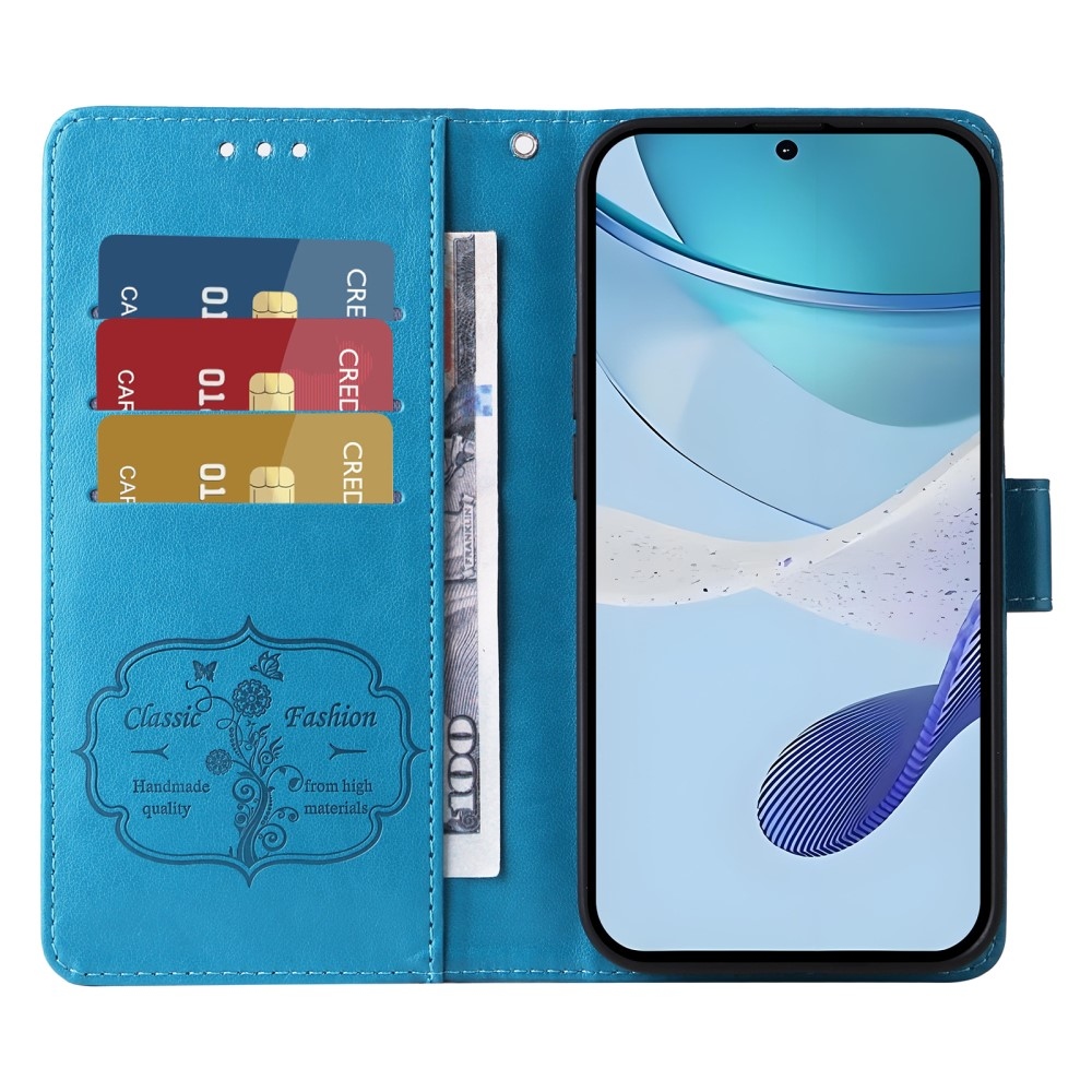 Flowery knížkové pouzdro na Realme 14x 5G/Realme C75 - modré