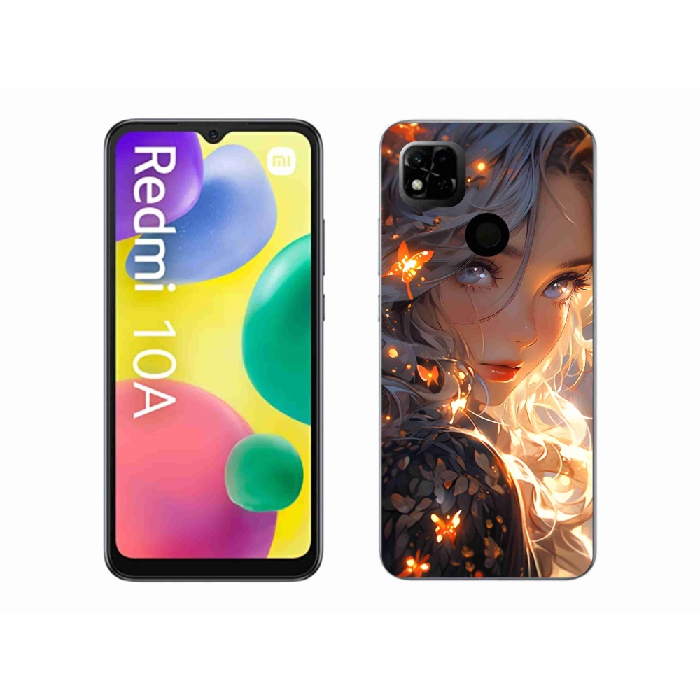 Gelový kryt mmCase na Xiaomi Redmi 10A - dívka a motýli
