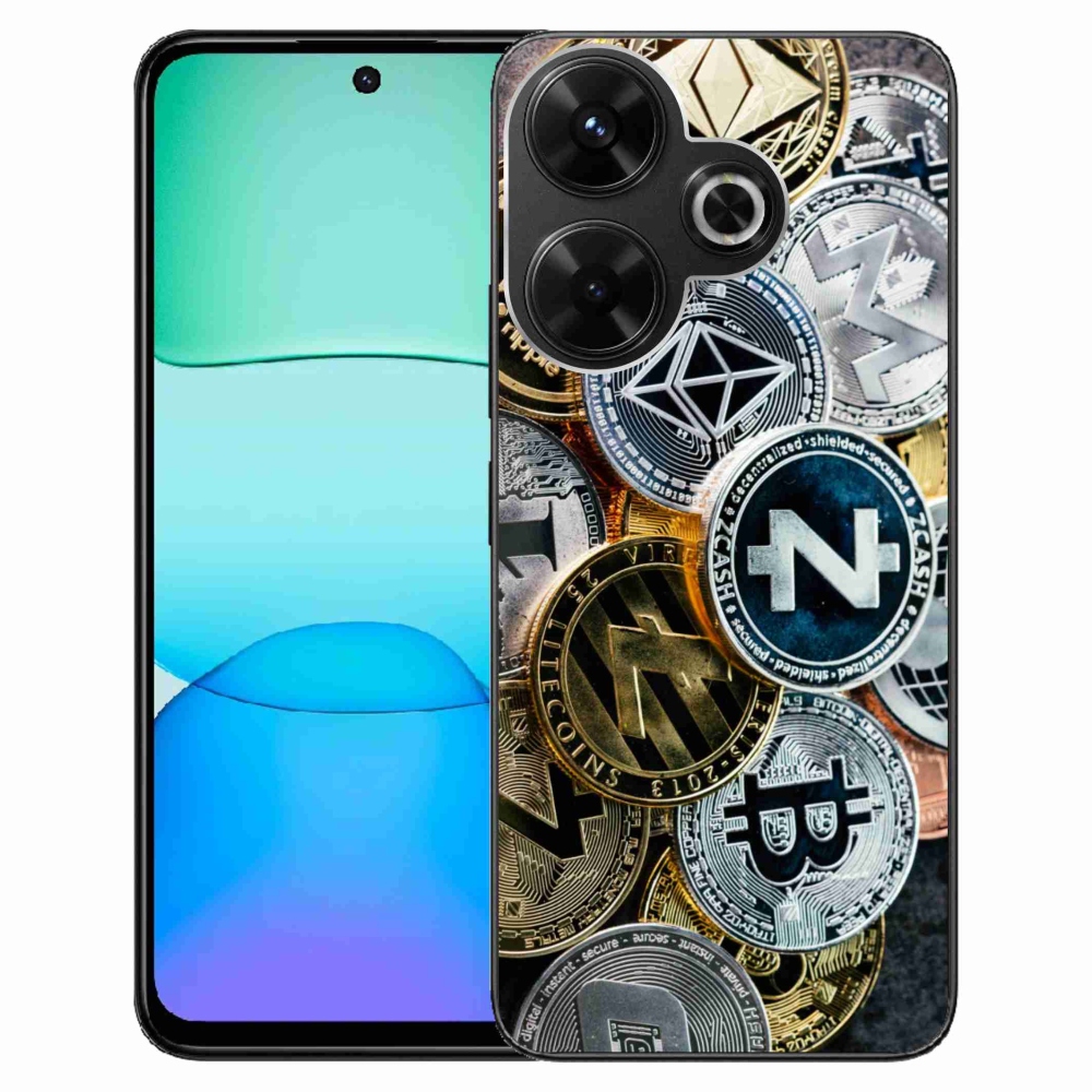 Gelový kryt mmCase na Xiaomi Redmi 13 4G/Poco M6 4G - kryptoměny