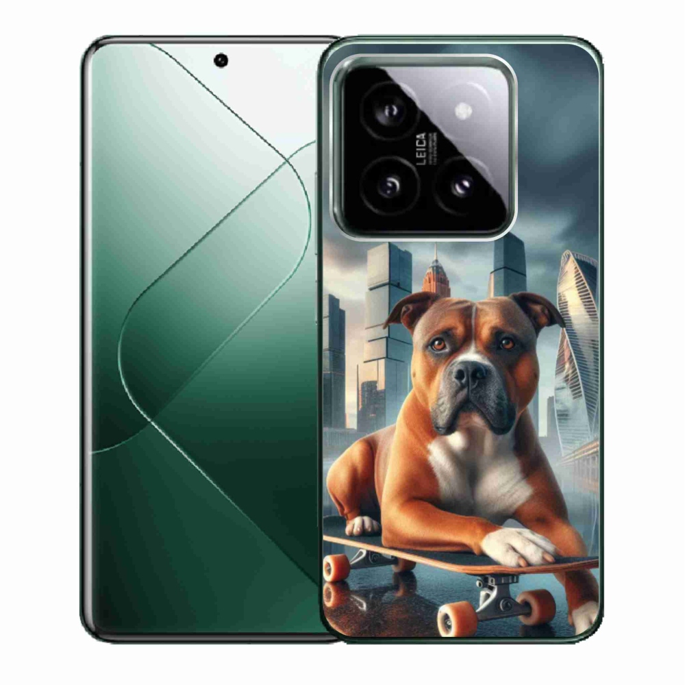 Gelový kryt mmCase na Xiaomi 14 - pes na skateboardu
