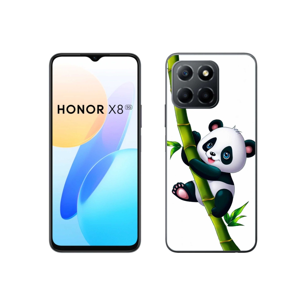 Gelový kryt mmCase na Honor X8 5G/70 Lite 5G - panda na bambusu