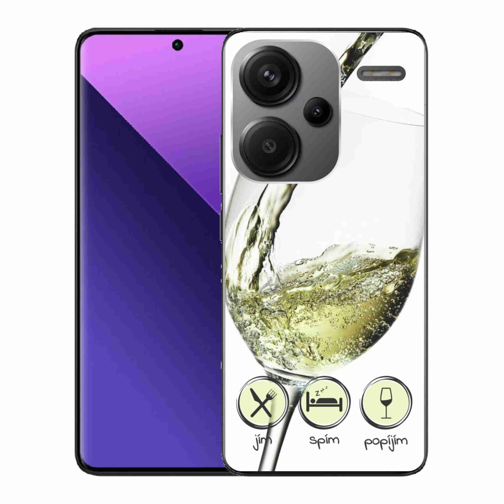 Gelový obal mmCase na Xiaomi Redmi Note 13 Pro+ 5G - sklenička vína bílé