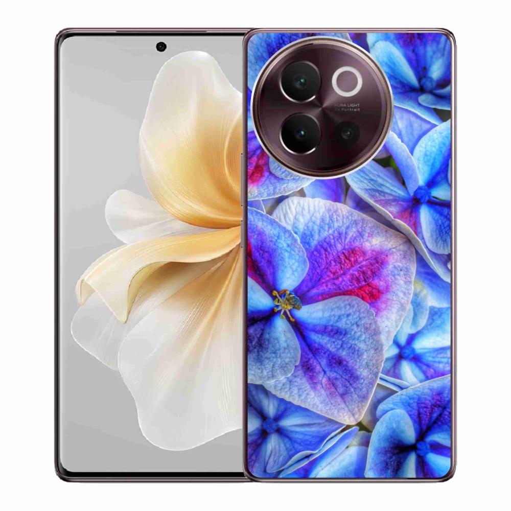 Gelový kryt mmCase na Vivo V40 Lite 5G - modré květy 1
