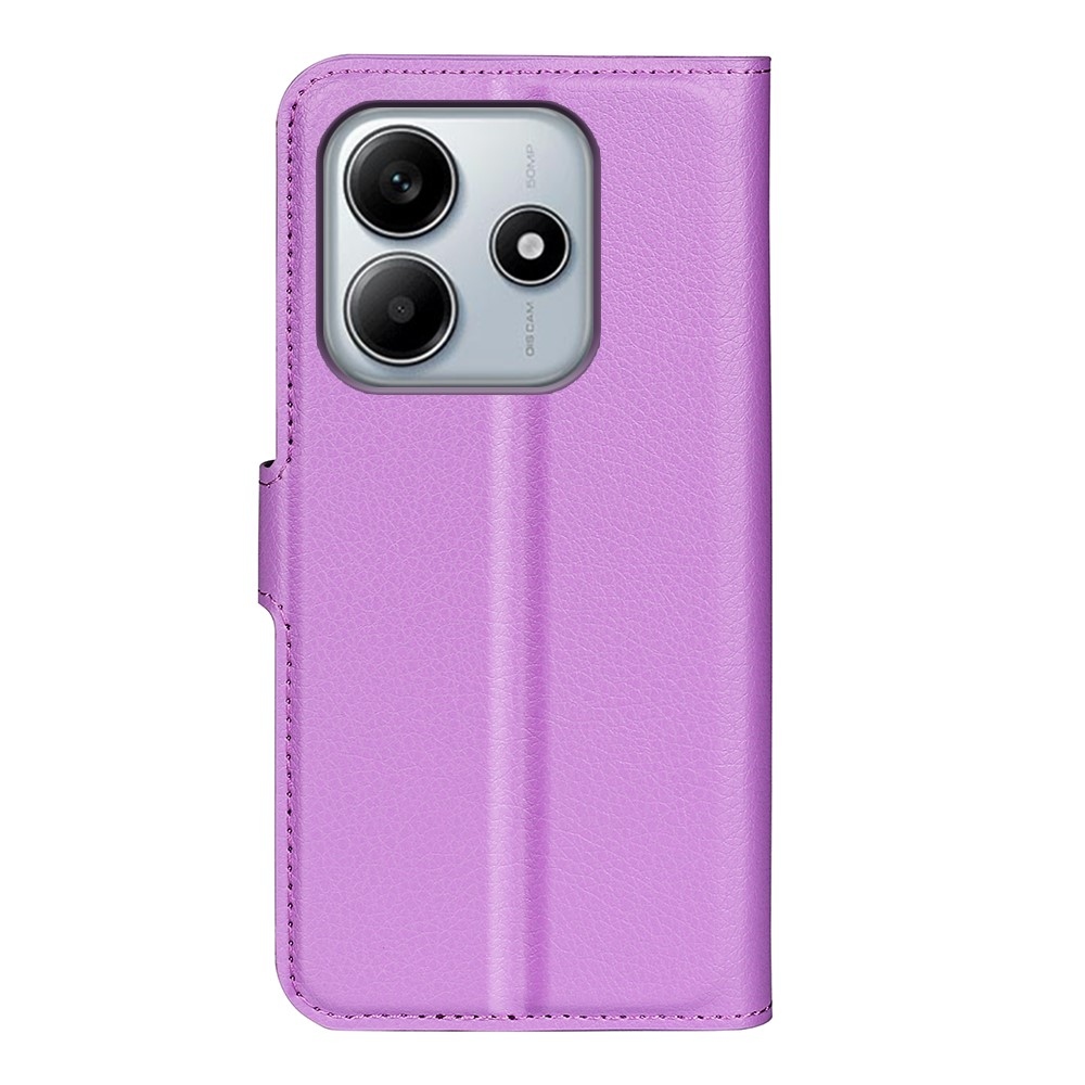 Litchi knížkové pouzdro na Xiaomi Redmi Note 14 5G - fialové