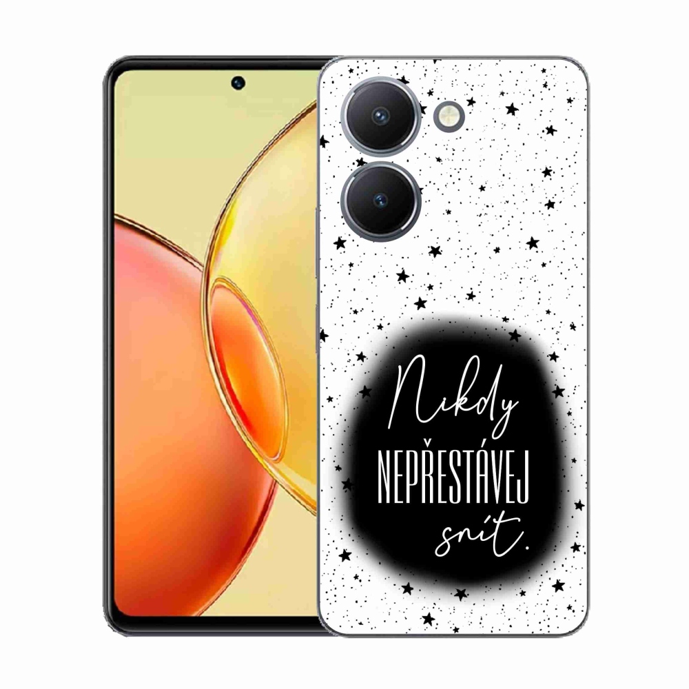 Gelový kryt mmCase na Vivo Y36 - citát 1 černobílé pozadí
