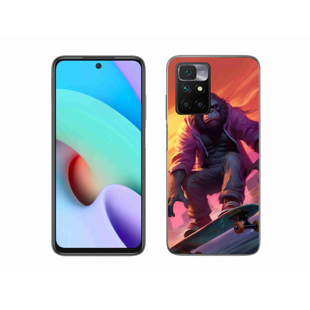 Gelový kryt mmCase na Xiaomi Redmi 10/Redmi 10 (2022) - gorila na skateboardu