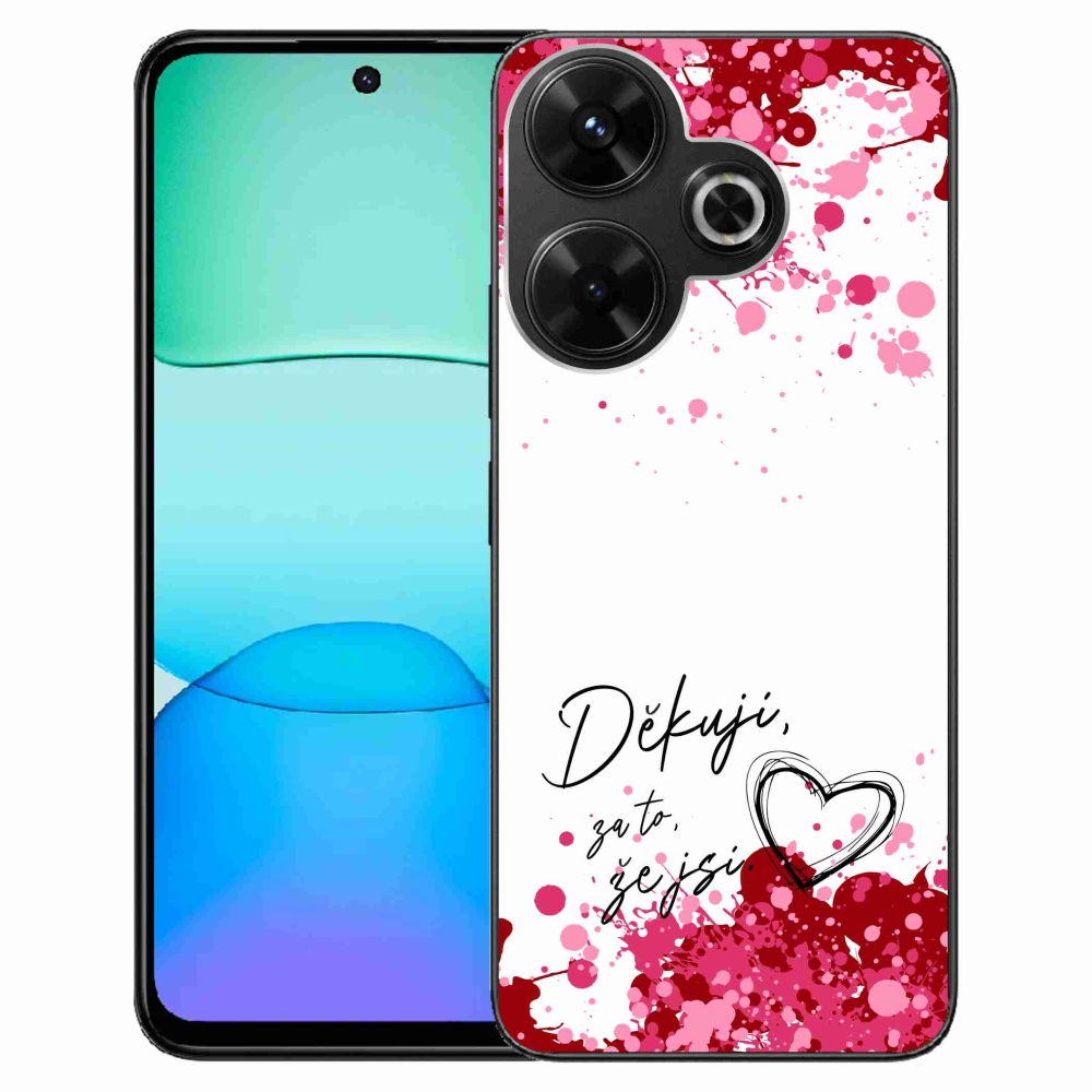 Gelový kryt mmCase na Xiaomi Redmi 13 4G/Poco M6 4G  - zamilovaný text 2 bílé pozadí