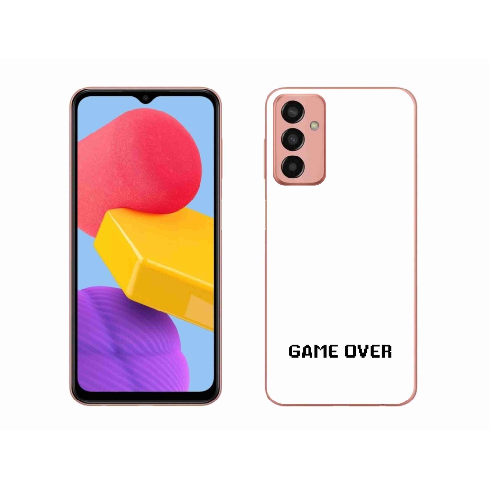 Gelový kryt mmCase na Samsung Galaxy M13 - game over bílé pozadí